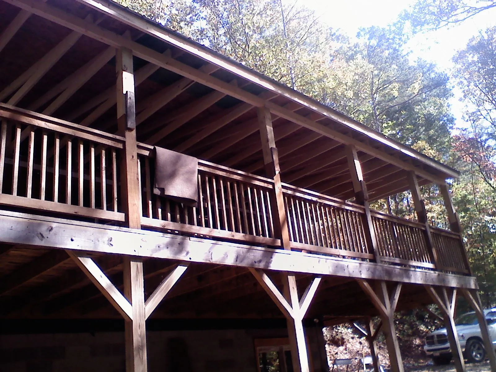 Timber framing under a new elevated porch and deck — Roof Leak Repair in Broadway by Roofing Brothers